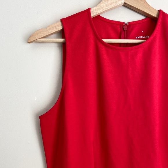 NWT Everlane ‘The Dream 90’s Shift Dress’ Organic Cotton Classic Red - Picture 6 of 10